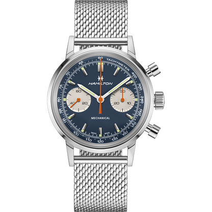 Cronografo Hamilton Watch Hamilton da Uomo American Classic Intra-Matic H in acciaio 40 mm blu