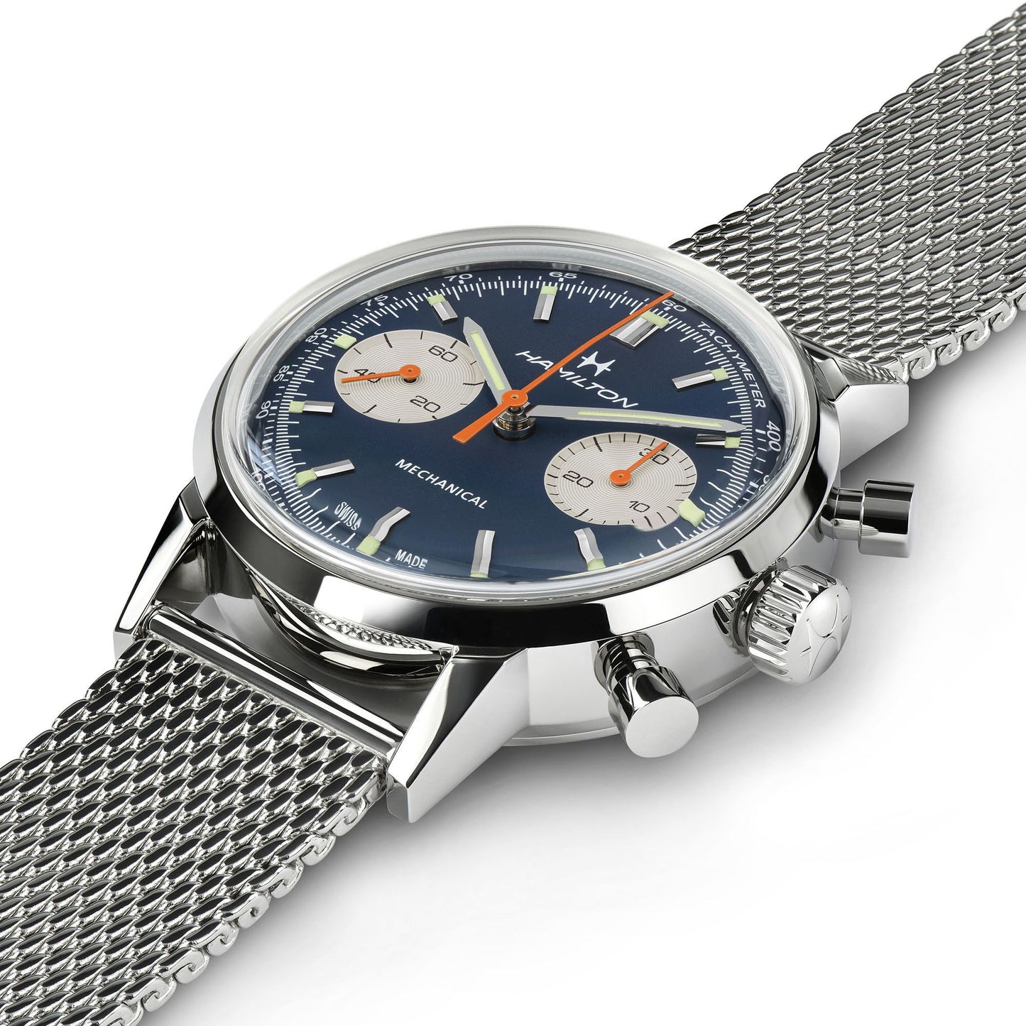 Cronografo Hamilton Watch Hamilton da Uomo American Classic Intra-Matic H in acciaio 40 mm blu