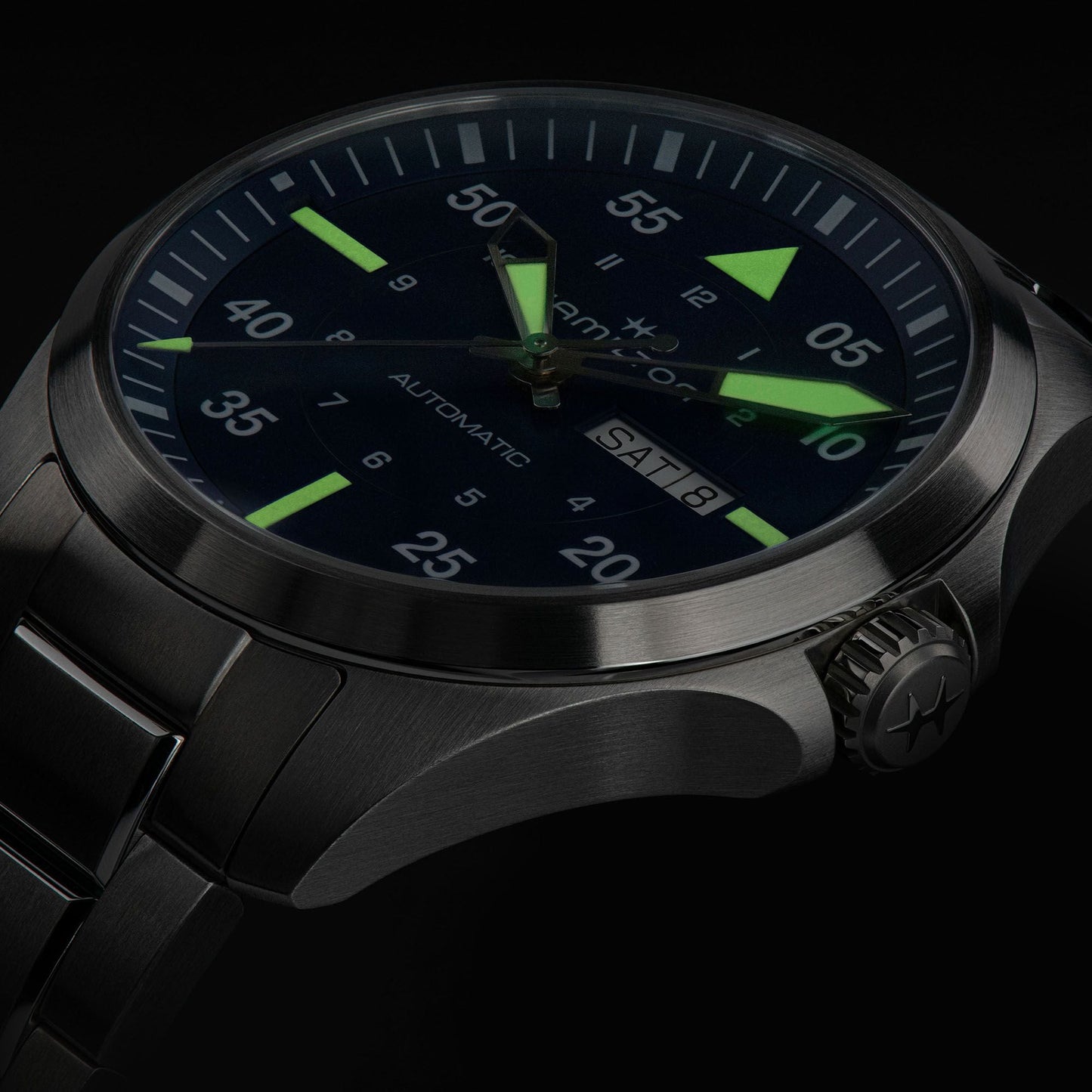 Orologio Hamilton 42mm In Acciaio Quadrante Blu