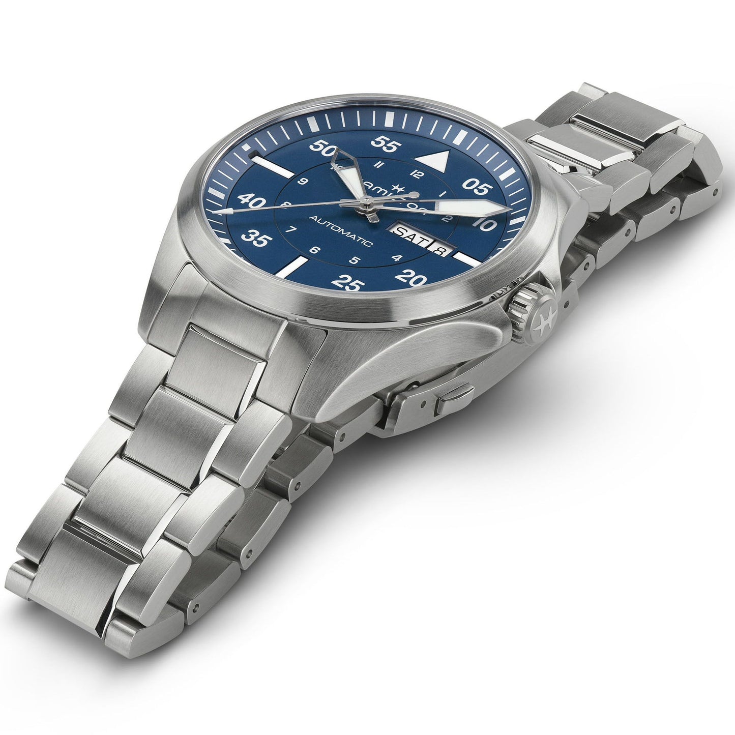 Orologio Hamilton 42mm In Acciaio Quadrante Blu