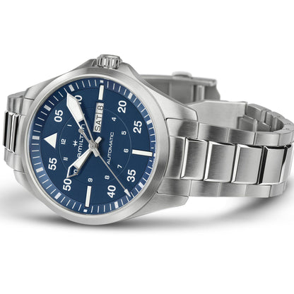 Orologio Hamilton 42mm In Acciaio Quadrante Blu