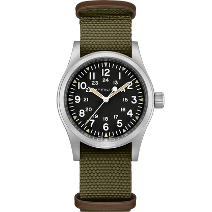 Orologio Hamilton 38mm In Acciaio Opaco Quadrante Scuro Con Luce