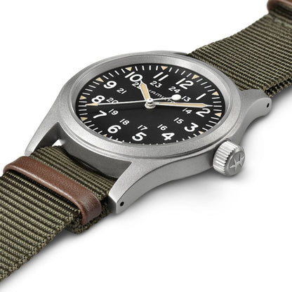 Orologio Hamilton 38mm In Acciaio Opaco Quadrante Scuro Con Luce