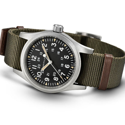 Orologio Hamilton 38mm In Acciaio Opaco Quadrante Scuro Con Luce
