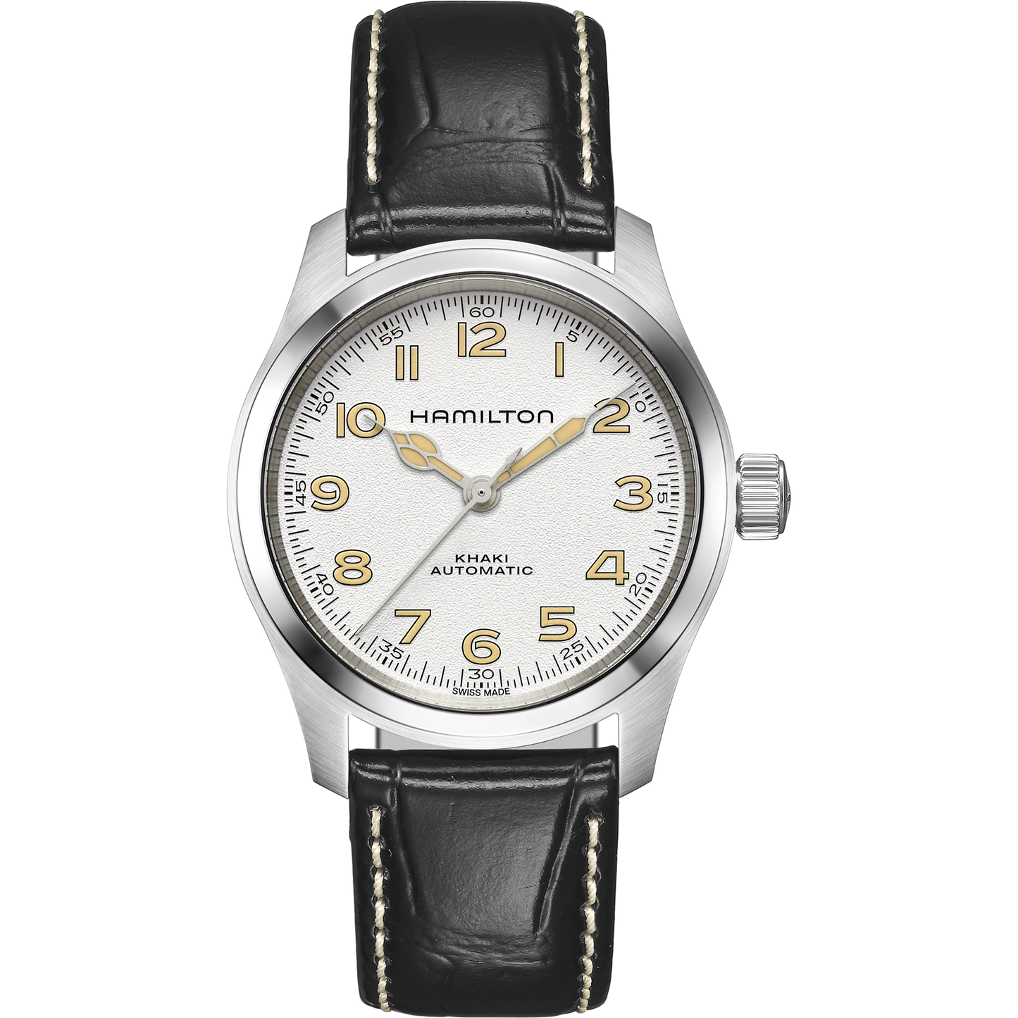 Orologio Unisex Hamilton 38mm In Acciaio Quadrante Bianco