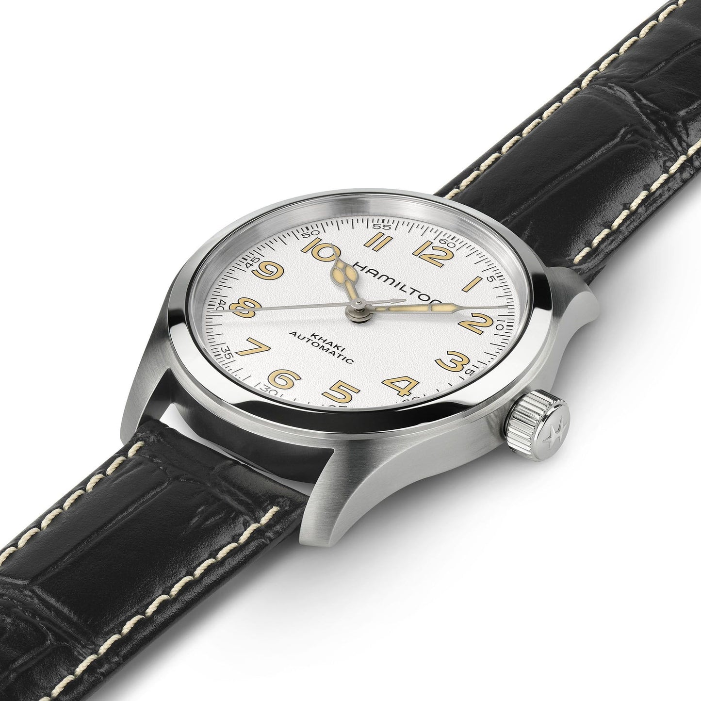 Orologio Unisex Hamilton 38mm In Acciaio Quadrante Bianco