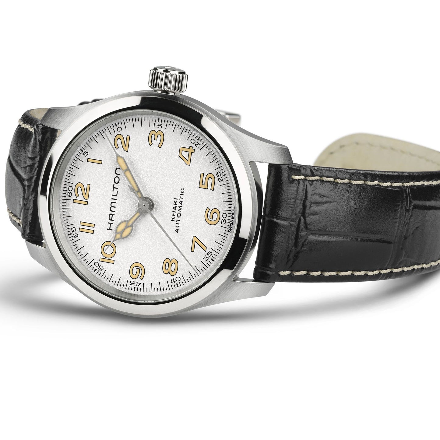 Orologio Unisex Hamilton 38mm In Acciaio Quadrante Bianco