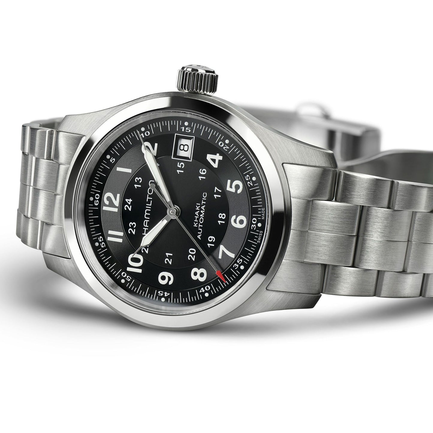Orologio Uomo Hamilton 38mm In Acciaio Quadrante Nero