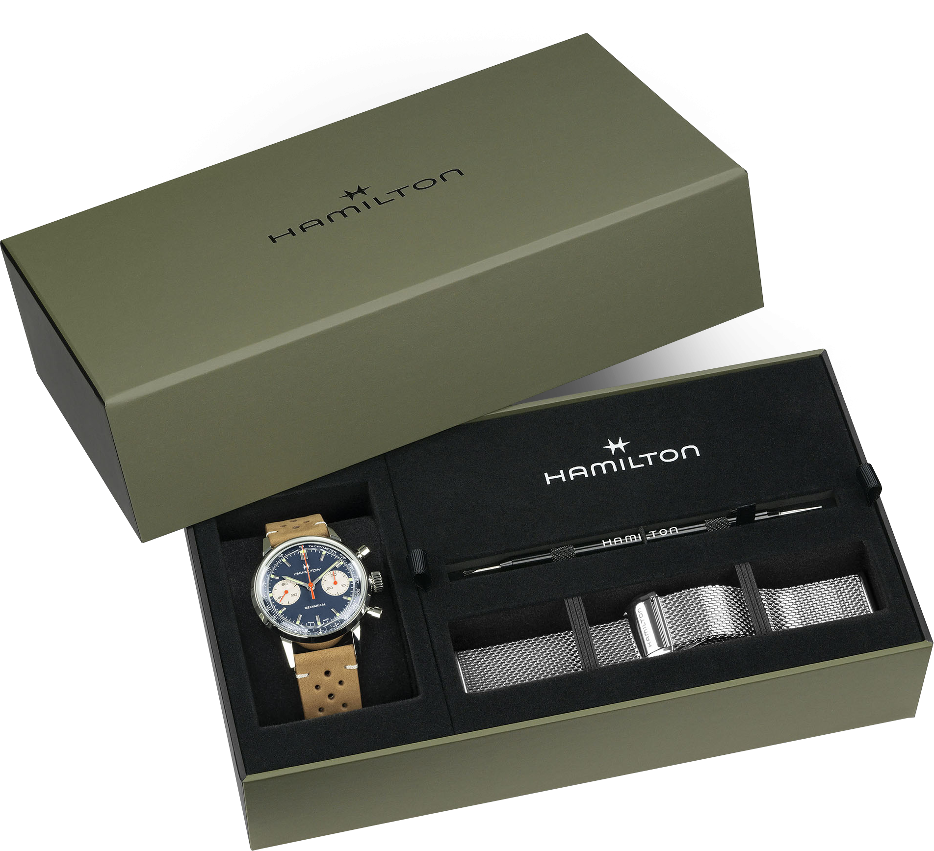 Cronografo Hamilton Watch Hamilton da Uomo American Classic Intra-Matic H in acciaio 40 mm blu