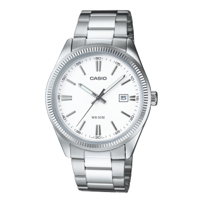 Orologio Uomo Casio Acciaio Swiss Quadrante Bianco