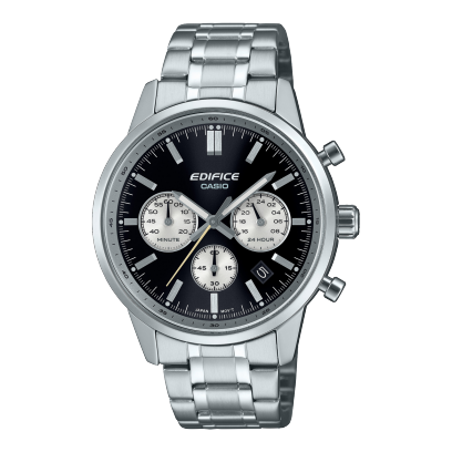 Cronografo Edifice 40.5mm In Acciaio Quadrante Nero