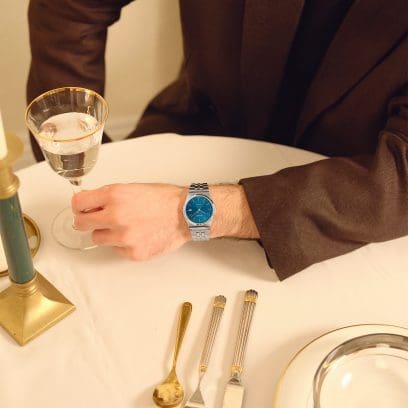 Orologio Uomo Casio Acciaio Inossidabile Analogico Quadrante Azzurro