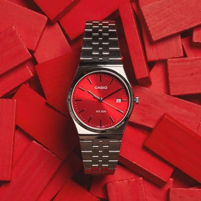 Orologio Unisex Casio 40mm Acciaio Inossidabile Rosso