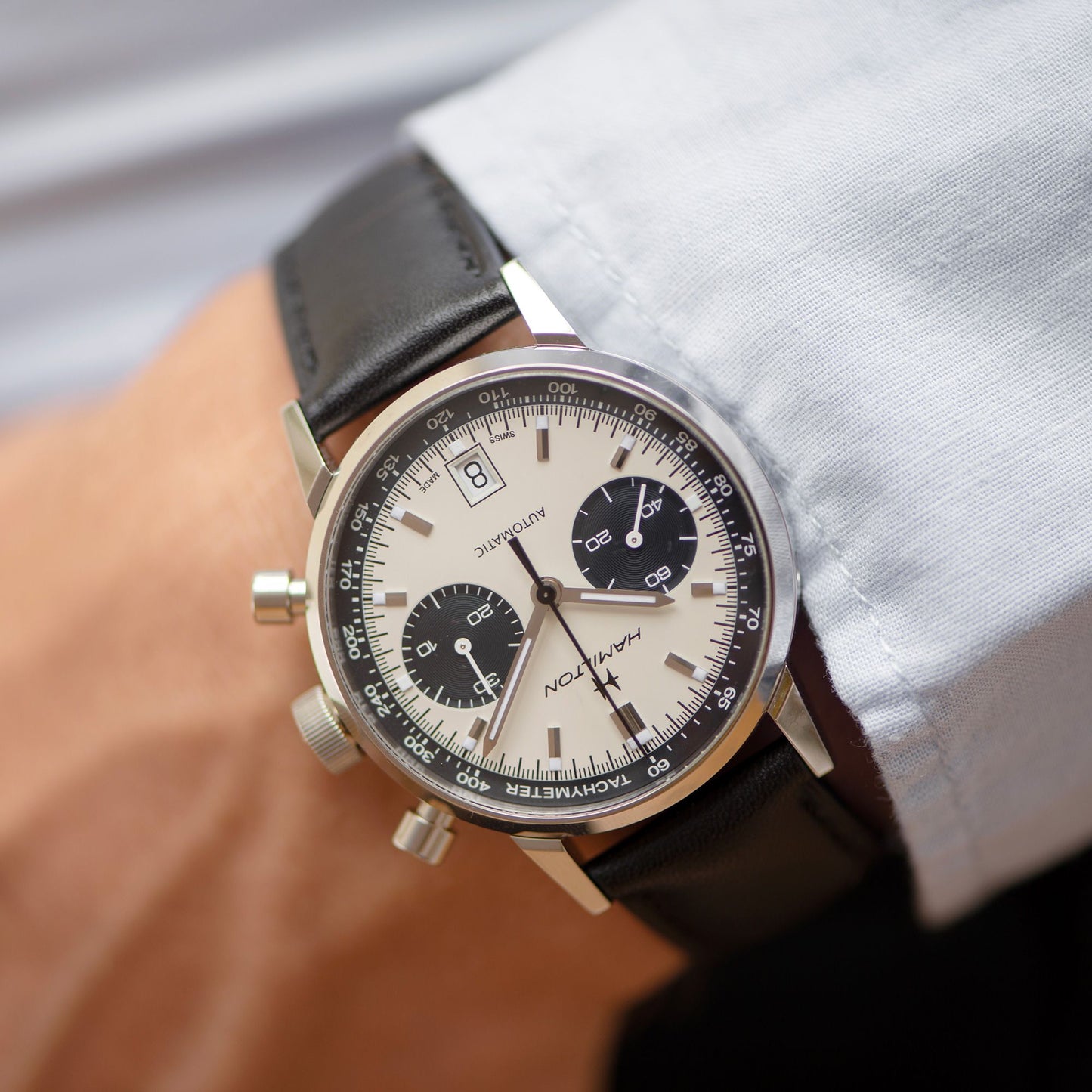Hamilton - Intra-Matic Auto Chrono Orologio Uomo Cronografo Hamilton Quadrante Effetto Panda - Nazareno Bancone Gioielli