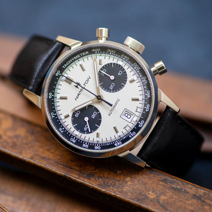 Hamilton - Intra-Matic Auto Chrono Orologio Uomo Cronografo Hamilton Quadrante Effetto Panda - Nazareno Bancone Gioielli