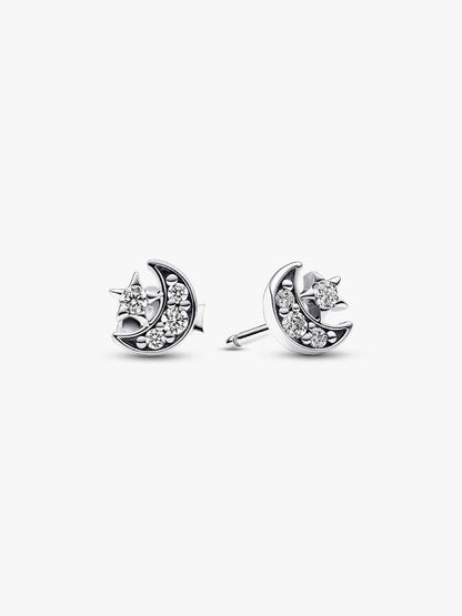 Pandora - Orecchini Pandora Luna Crescente e Stella in Argento Sterling 925 Finitura luminosa e raffinata dell'Argento Sterling 925 - Nazareno Bancone Gioielli