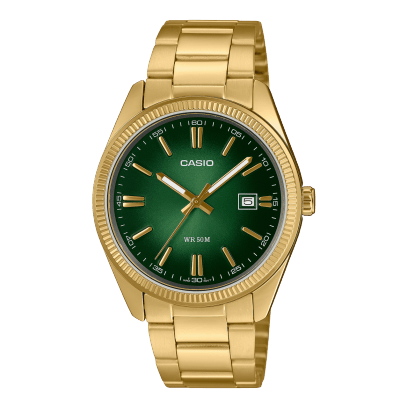 Casio - Orologio Uomo Casio 44mm Acciaio Placcato Oro Quadrante Verde - Nazareno Bancone Gioielli