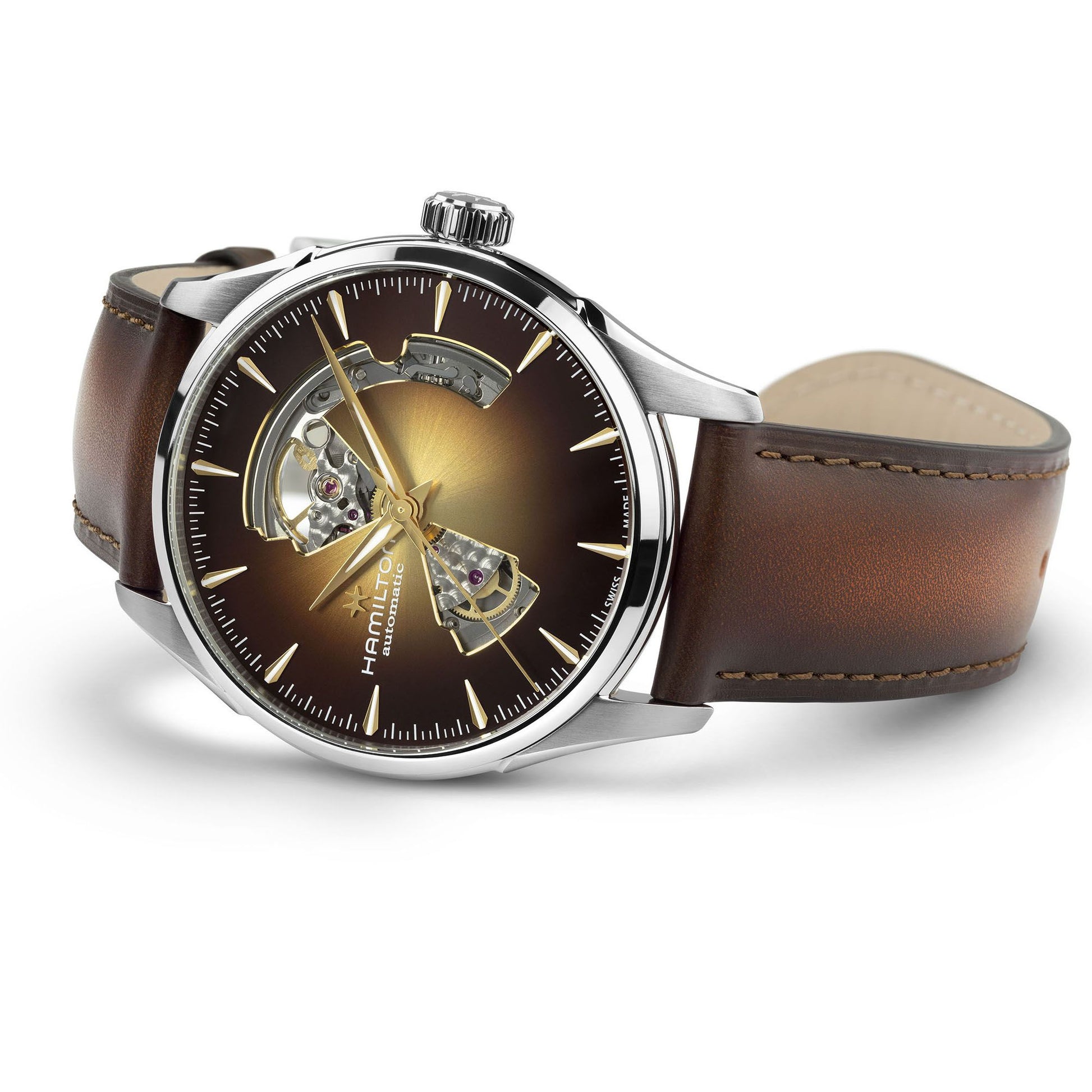 Hamilton - Orologio Uomo Hamilton 42mm In Acciaio Quadrante Marrone Fumé - Nazareno Bancone Gioielli