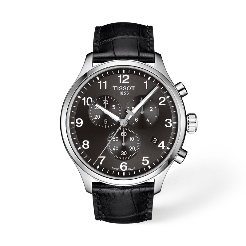 Tissot - Orologio Uomo Tissot Chrono XL Classic 45mm Quarzo Nero Cinturino Pelle - Nazareno Bancone Gioielli