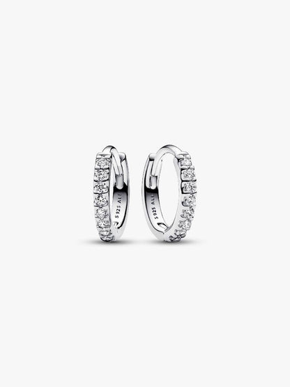Pandora - Pandora Cerchi Piccoli Pavè in Argento Sterling 925 Finitura luminosa e raffinata dell'Argento Sterling 925 - Nazareno Bancone Gioielli