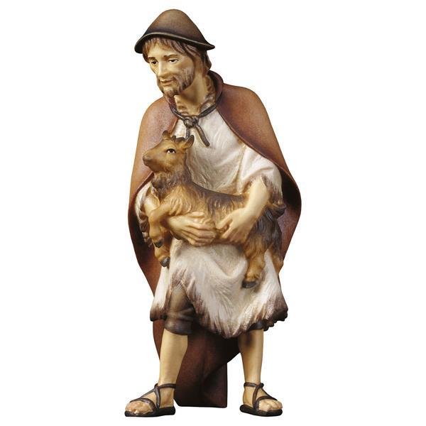 ULPE Wood Art - Pastore con capretta in Legno per Presepe – Proporzionata per Figure Umane da 15 cm - Nazareno Bancone Gioielli