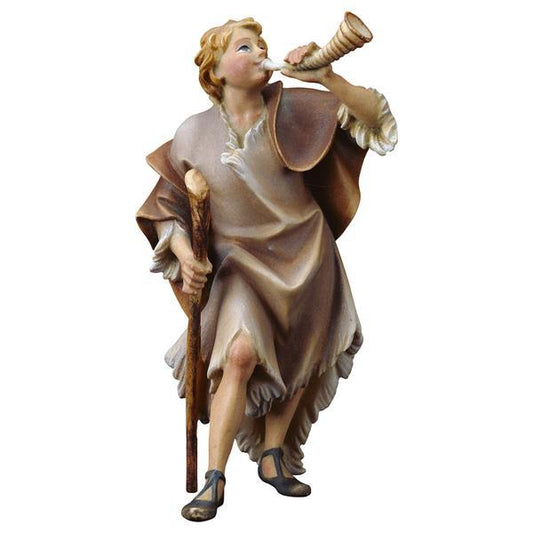 ULPE Wood Art - Pastore con corno in Legno per Presepe – Proporzionata per Figure Umane da 15 cm - Nazareno Bancone Gioielli