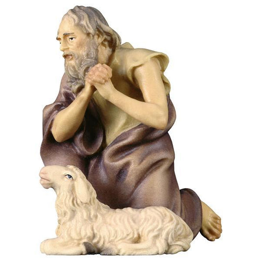 ULPE Wood Art - Pastore inginocchiato in Legno per Presepe – Proporzionata per Figure Umane da 15 cm - Nazareno Bancone Gioielli