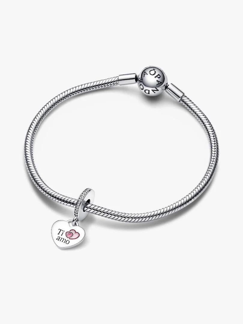 Pandora - Pendente Pandora Ti Amo da Incidere in Argento Sterling 925 Donna - Nazareno Bancone Gioielli