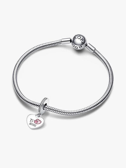 Pandora - Pendente Pandora Ti Amo da Incidere in Argento Sterling 925 Donna - Nazareno Bancone Gioielli