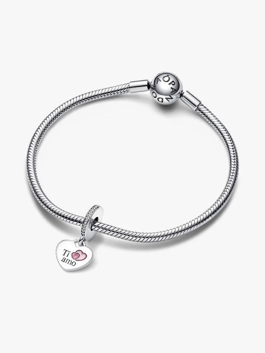 Pandora - Pendente Pandora Ti Amo da Incidere in Argento Sterling 925 Donna - Nazareno Bancone Gioielli